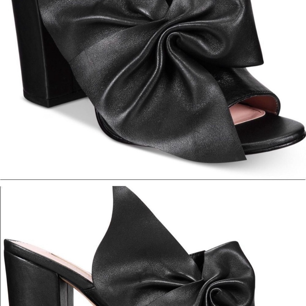 Avec Les Filles  Marie Black Women's Heels with Bow Detail